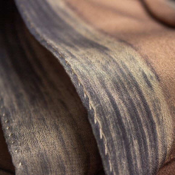 Handcrafted Silk Scarf With Abstract Stripes Pattern | Hair Scarf or Head Scarf - Picture 6 of 7